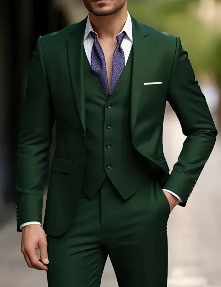 Costume Homme Slim Fit Noir – Ensemble Tuxedo Élégant Mariage & Cérémonie | Mode Homme Premium