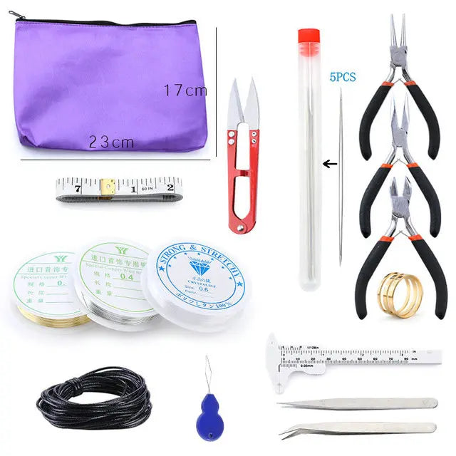 Kit Complet Création & Réparation Bijoux DIY – Outils, Fils Cuivrés, Fils & Accessoires Bijouterie | Idéal Débutantes & Créatrices Fait Main