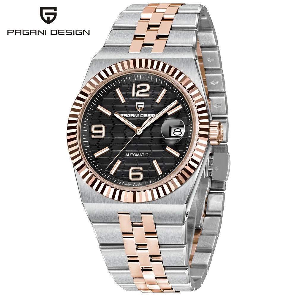 Montre Homme Luxe PAGANI DESIGN 2026 Automatique Cadran 3D Losange Verre Saphir – Business Fashion