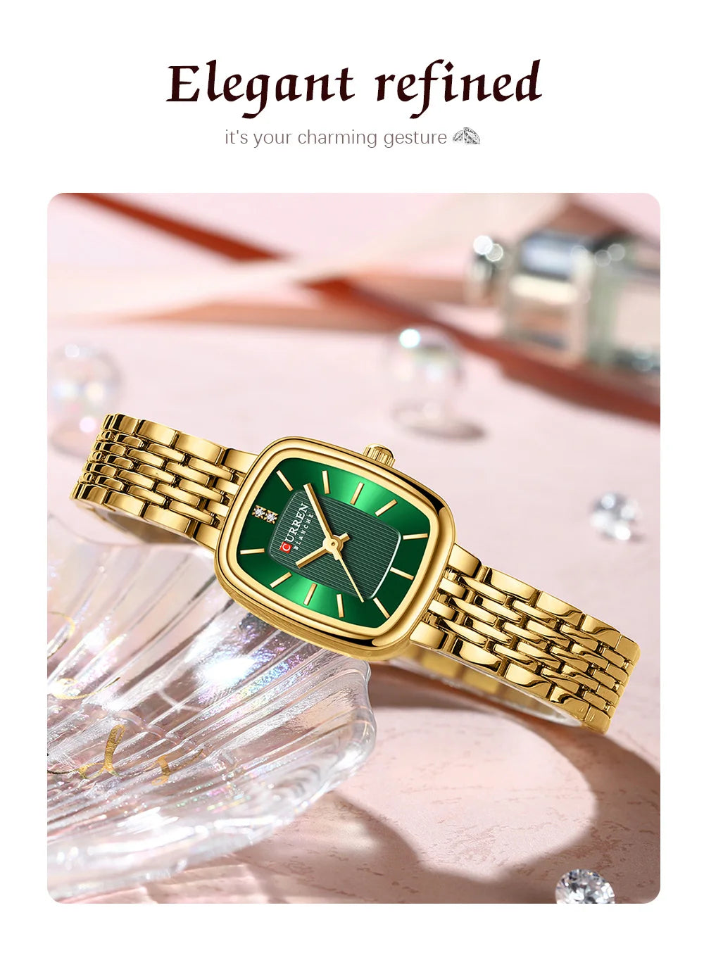 Montre Femme CURREN Dress Fashion Quartz – Bracelet Acier Simple Élégante Intemporelle