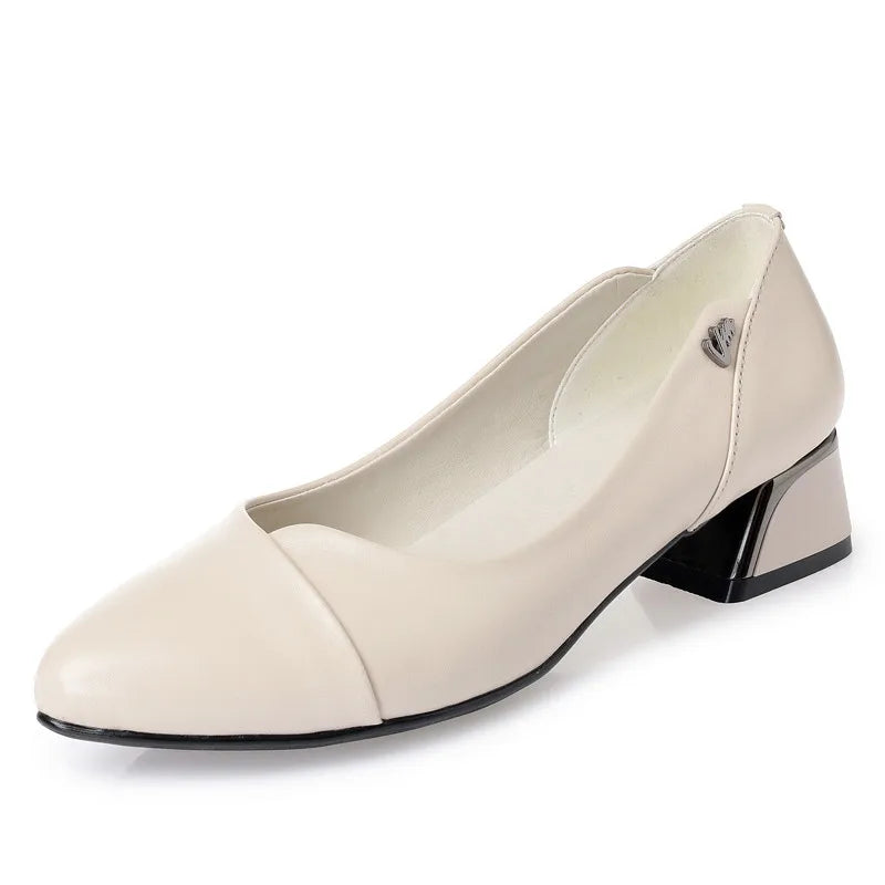 AIYUQI Chaussures Dress Cuir Véritable Rouge Femme 2024 – Bout Peu Profond Bureau Fashion