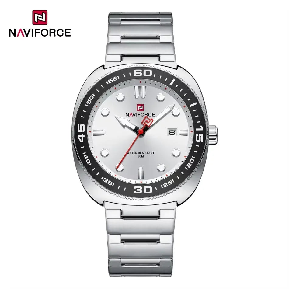 Montre Homme NAVIFORCE Sport Luxe Acier Inoxydable Quartz Date Étanche 30M – Fashion Tendance