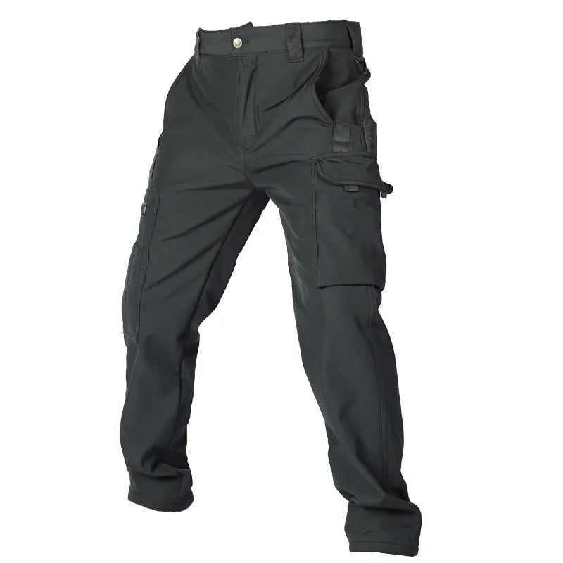 Herren Taktische Fleece Softshell Cargohose Multipocket Outdoor Wandern Sport Militär Warm Herbst Winter Arbeit – Premium Tactical Hose Allrounder | Outdoor Mode Premium Herren