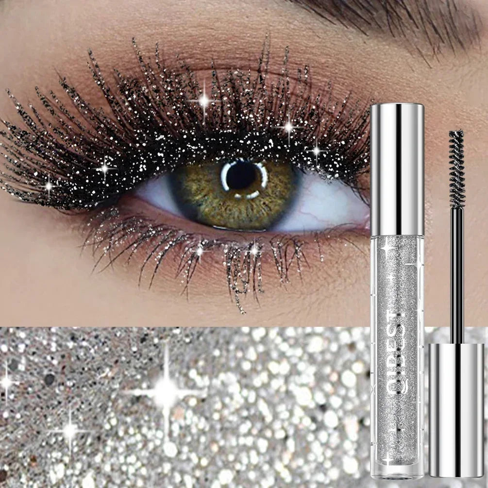 Mascara Diamond Galaxy Paillettes Glitter – Waterproof Longue Tenue Courbe & Volume | Shimmer Maquillage Cils