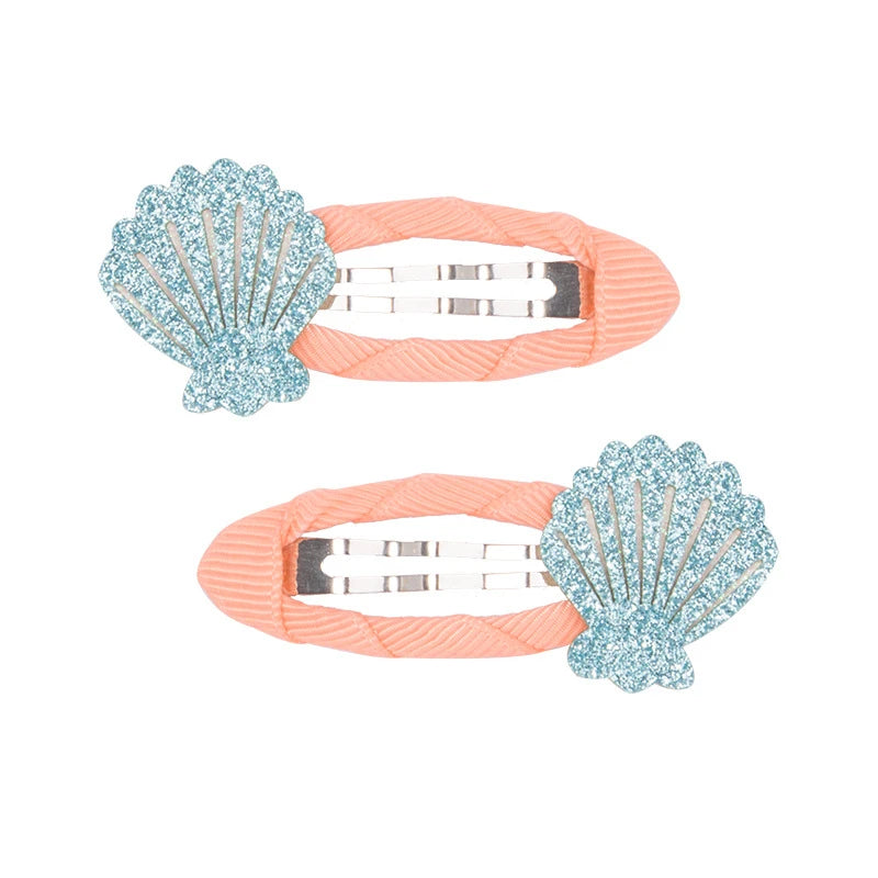 Lot 2 Barrettes Fille Bébé Motifs Adorables – Pinces Cheveux Enfant Animal Fruit Fleur Lapin Kitty