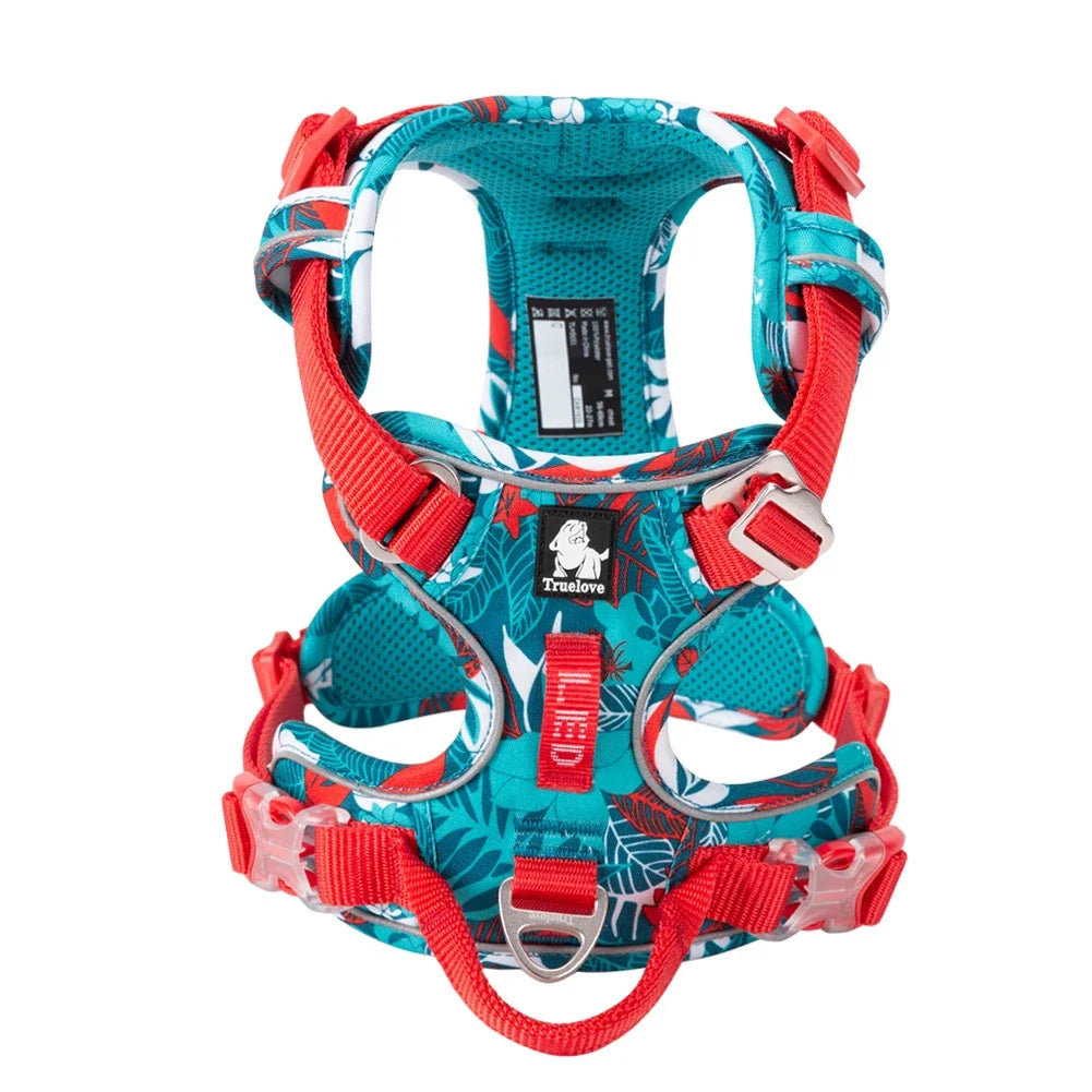 Harnais Chien TRUE LOVE Anti-Traction Nylon Réfléchissant Réglable – Confortable Enfilage Facile Toutes Tailles | Truelove TLH5654
