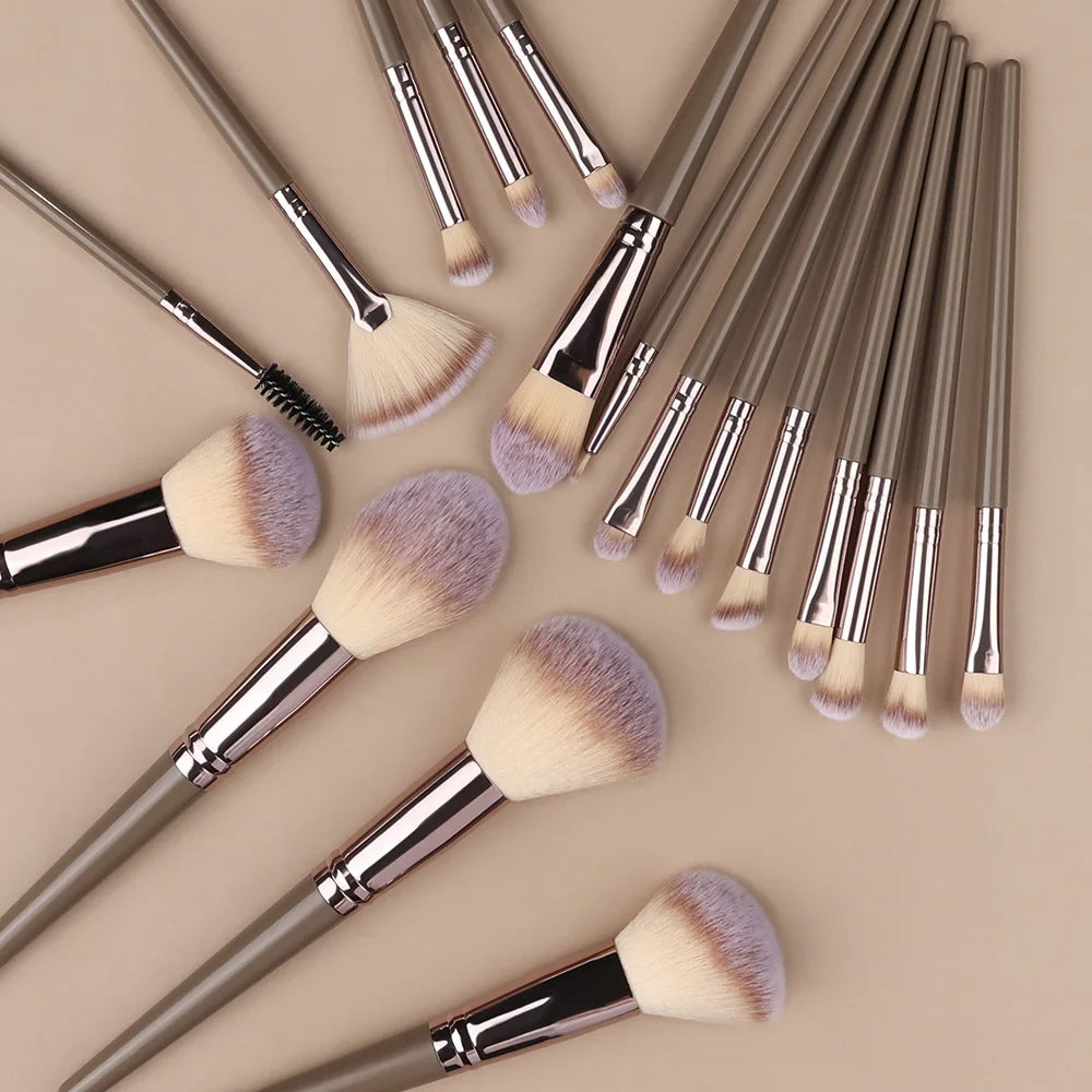 Set Pinceaux Maquillage Fluffy 3 à 20 Pcs – Poudre Libre, Fards & Blush | Brosse Fond de Teint Femme