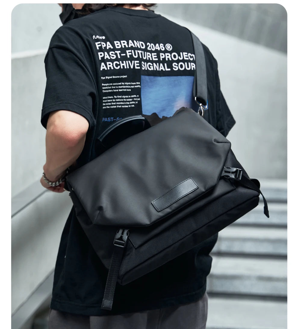 Sac Messenger Homme Laptop Imperméable – Sacoche Business Crossbody Grande Capacité Vélo École