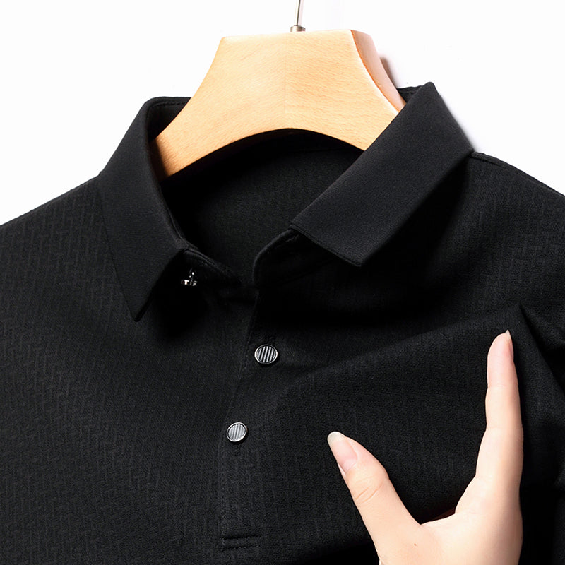 Polo Homme Manches Longues Ajourné Respirant Business Fashion Golf Élégant Grande Taille 4XL Intemporel Confortable – Polo Ajourné Premium Manches Longues Golf | Mode Homme Business Golf Premium
