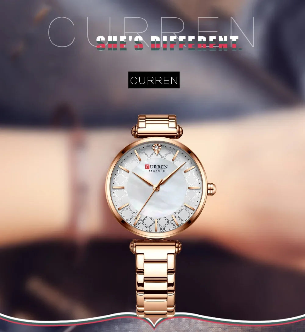 Montre Femme CURREN Luxe Quartz Japonais – Acier Inoxydable Étanche Élégante Fashion