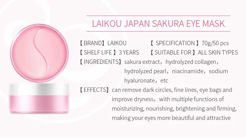 Kit Skincare Coréen LAIKOU Sakura – Nettoyant, Masque Yeux & Lèvres, Hydratation Intense | Routine Beauté K-Beauty Complète