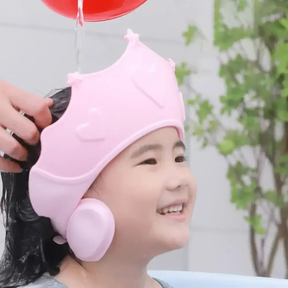 Chapeau de Douche Bébé Enfant – Visière Shampoing Ajustable Protection Oreilles Tête Douce