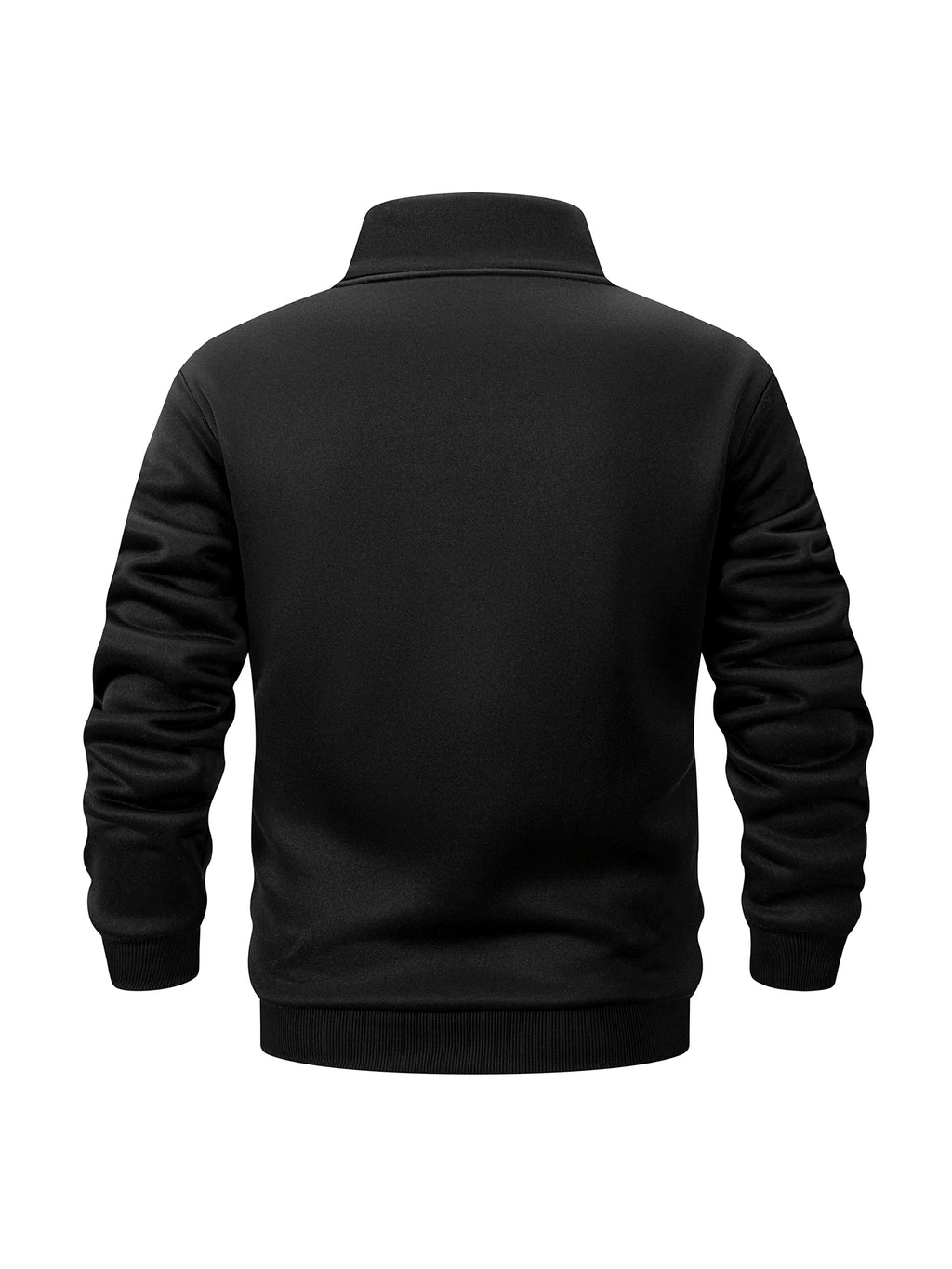 Herren-Sweatshirt aus Fleece, innen warm, Winter, Halb-Reißverschluss, Stehkragen, einfarbig, Outdoor, bequem | Premium-Fleece-Sweatshirt mit halbem Reißverschluss