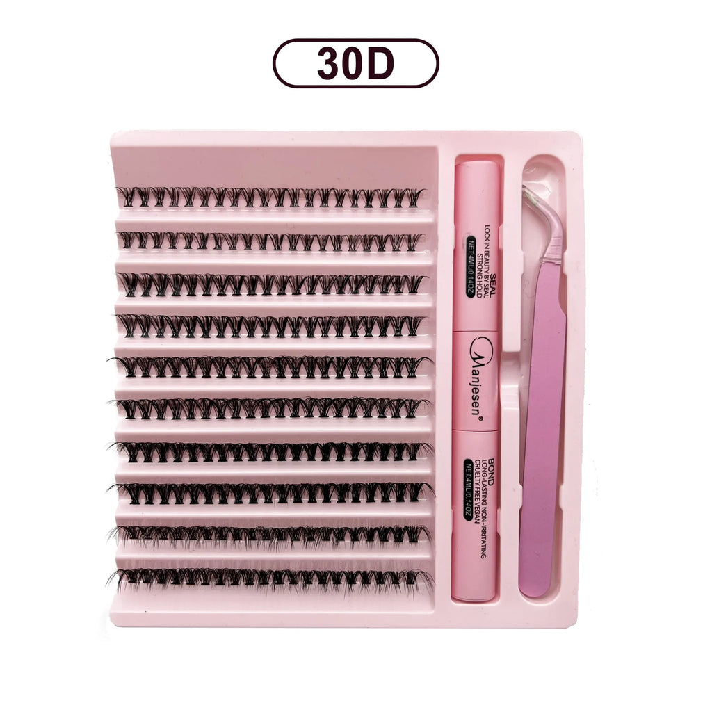 Kit Extension Cils DIY 200 Pcs – Clusters Lash Bond & Seal | Outils Collage Cils Accessoires Maquillage