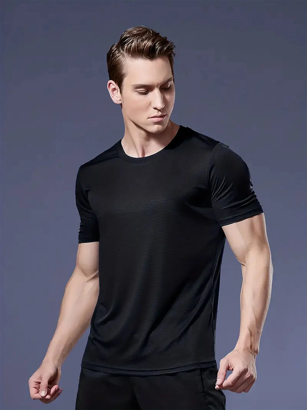 T-Shirt Sport Homme Ultra-Léger Séchage Rapide – Noir, Blanc & Gris | Carreaux Légers | Fitness, Gym & Running | Respirant