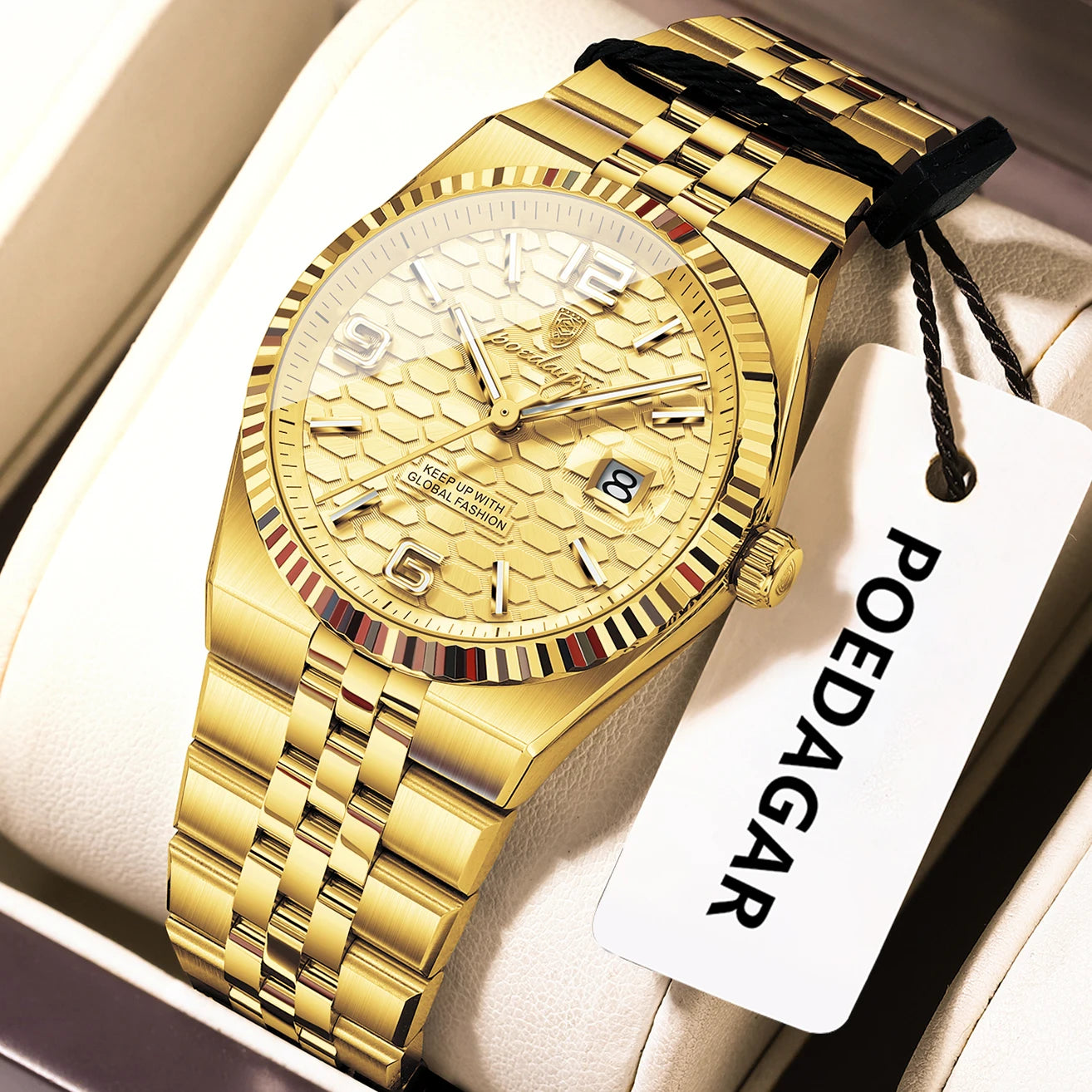 Montre Femme POEDAGAR Élégante Luxe Quartz – Lumineuse Étanche Date + Boîte Cadeau