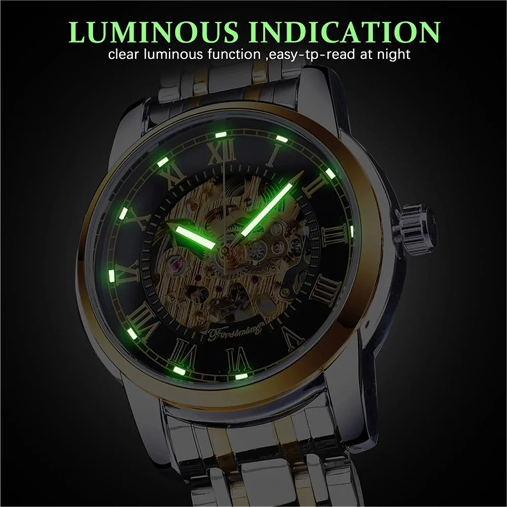 Montre Homme FORSINING 349 Mécanique Manuelle Squelette – Acier Business Élégante