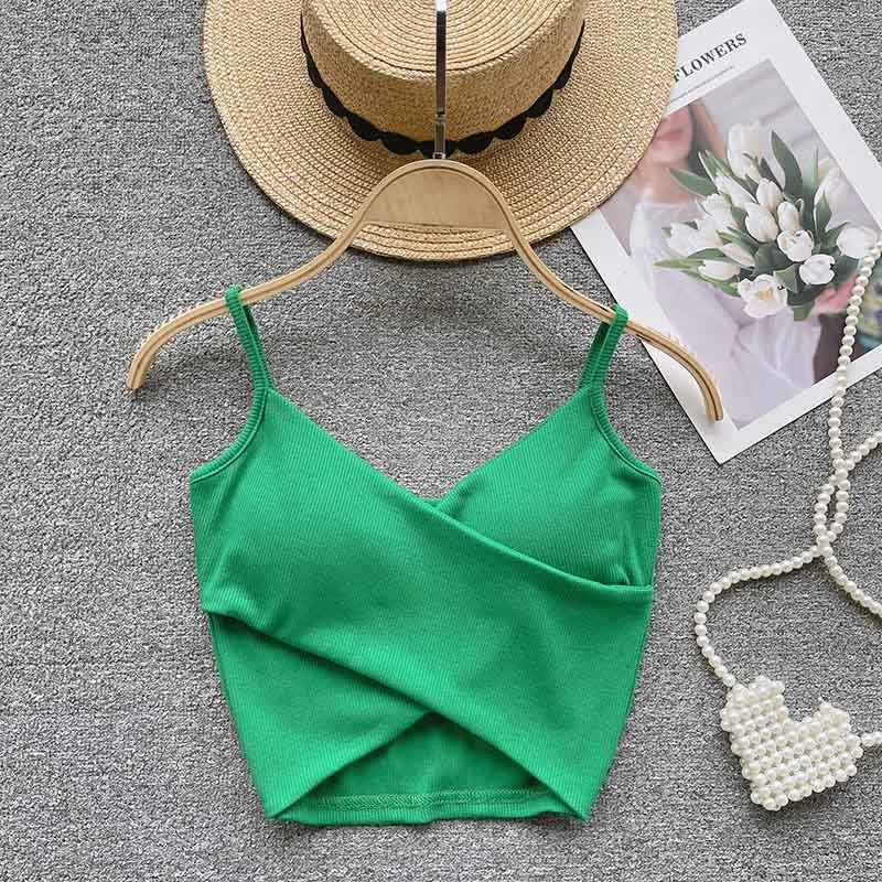 Caraco Femme Bretelles Irrégulières Uni Slim Chic Y2K – Top Sport Élégant Casual & Tendance