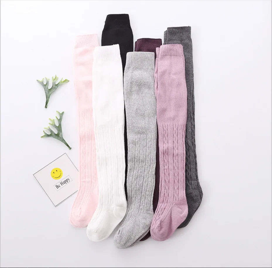 Collants Fille Coton Mesh Tricoté Respirants – Bas Chauds Printemps Automne Hiver Toddler 0-8 Ans
