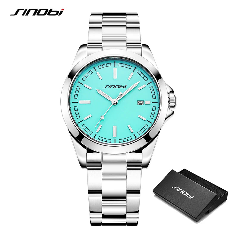 Montre Homme SINOBI Quartz Casual Calendrier – Acier Inoxydable Design Original Cadeau