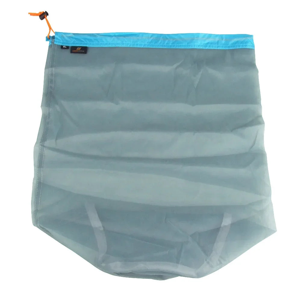 Sac Filet Nylon Ultraléger Cordon – Rangement Sac de Couchage Voyage Randonnée Camping Outdoor S/M/L/XL/XXL