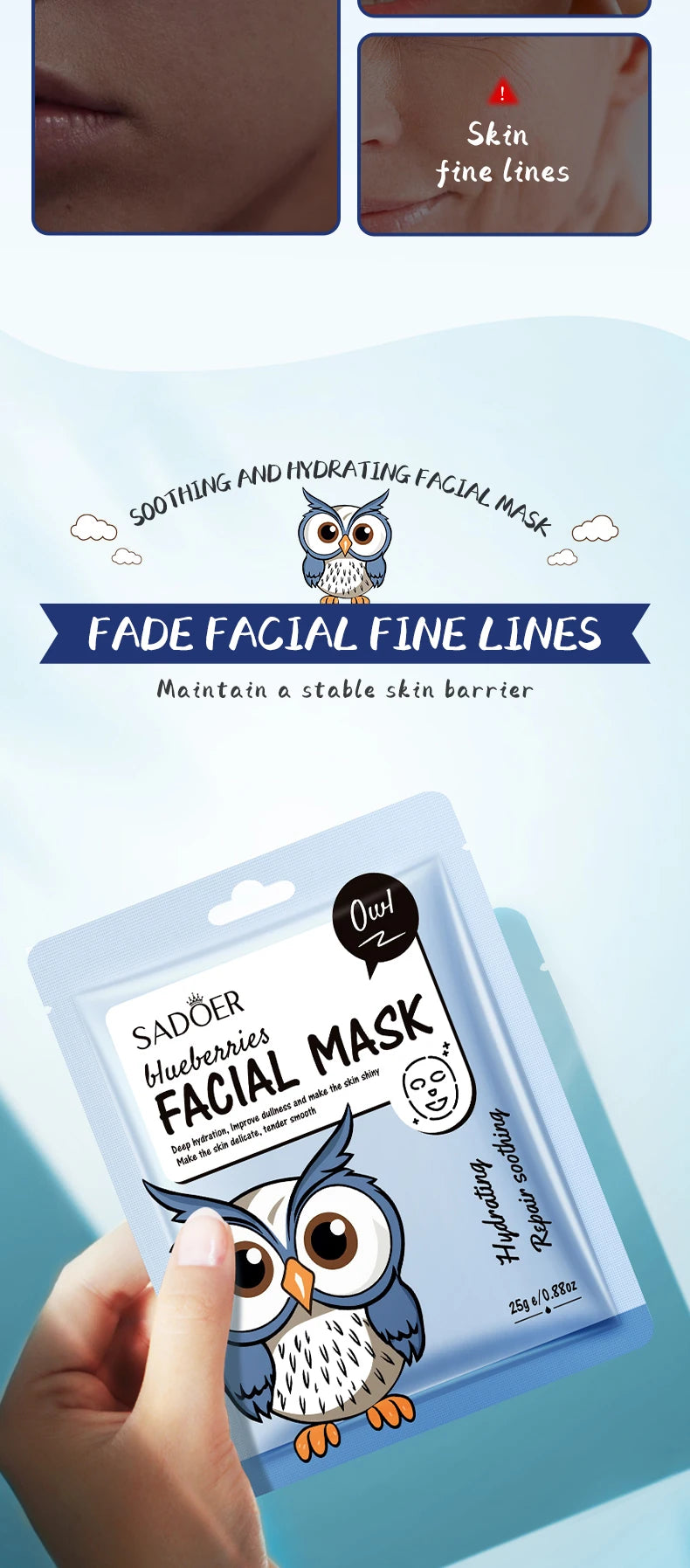 Masques Visage Fruits Frais SADOER – Lot de 5 | Hydratation, Éclat & Apaisement | Soin Peau Quotidien