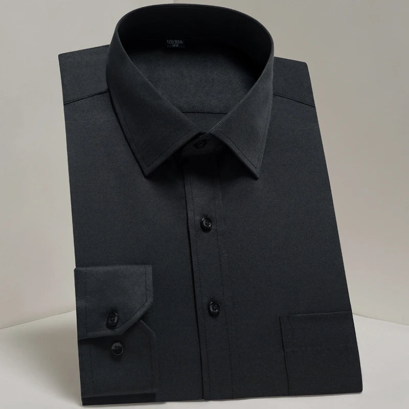 Chemise Homme Classique Manches Longues Coupe Standard Formelle Business Bureau Blanche Simple Élégante Casual – Chemise Dress Shirt Tendance | Mode Homme Premium