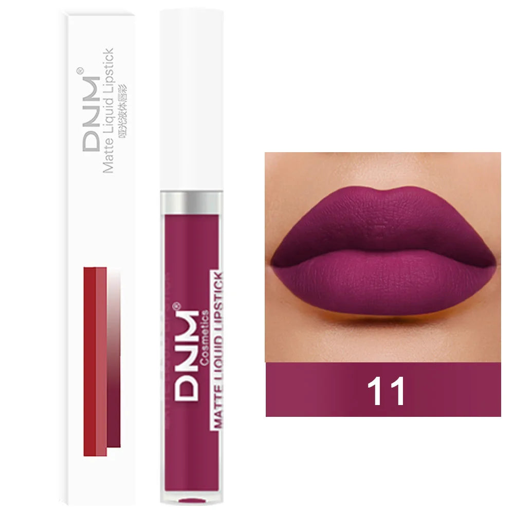 Gloss Velvet Mat DNM 18 Couleurs – Waterproof Longue Tenue | Lip Tint Nude, Rouge & Violet