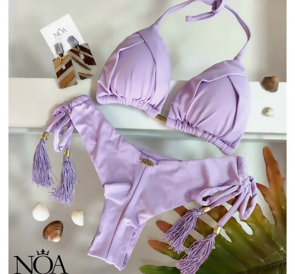 Bikini Femme Triangle Brésilien Push-Up – 13 Coloris | Maillot de Bain 2 Pièces Sexy Plage Été