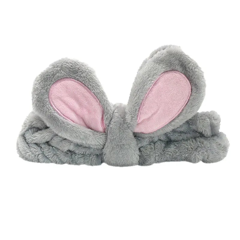 Bandeau Maquillage Oreilles de Lapin Coral Fleece – Élastique Doux | Soin Visage & Coiffure Fille