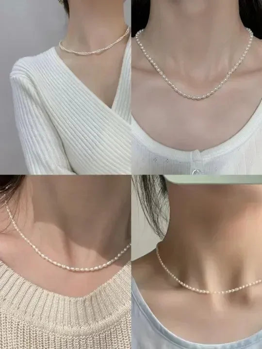 Perles Nacrées Naturelles d'Eau Douce Forme Riz Percées – Perles Vrac DIY | Collier, Bracelet & Bijoux Fait Main | Qualité Premium