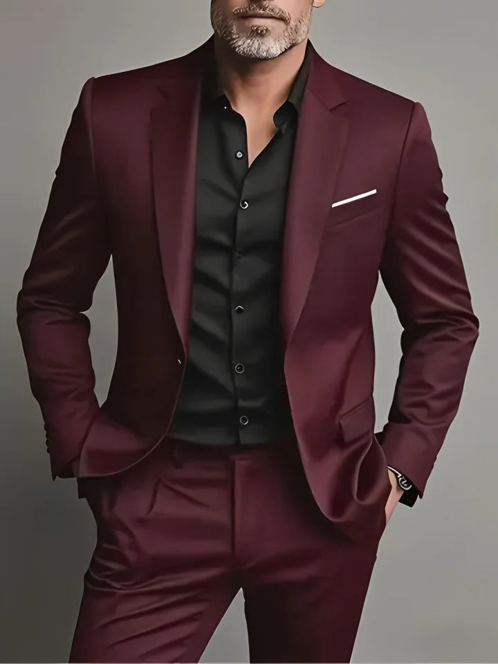 Costume Homme Slim Fit Noir – Ensemble Tuxedo Élégant Mariage & Cérémonie | Mode Homme Premium