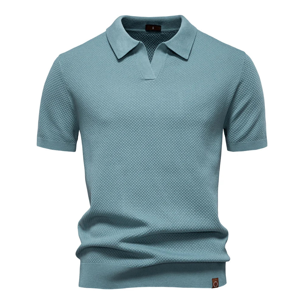 Polo Homme Été Respirant Manches Courtes Couleur Unie Casual Stretch Léger Élégant Confortable Intemporel Fashion – Polo Premium Respirant Stretch Été | Mode Homme Polo Premium Été