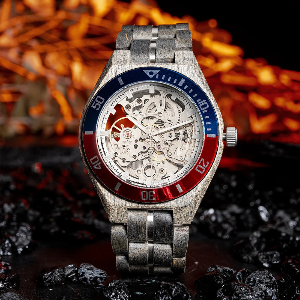 Montre Homme BOBO BIRD Bois Mécanique Luxe – Grand Cadran Top Brand Naturel Unique