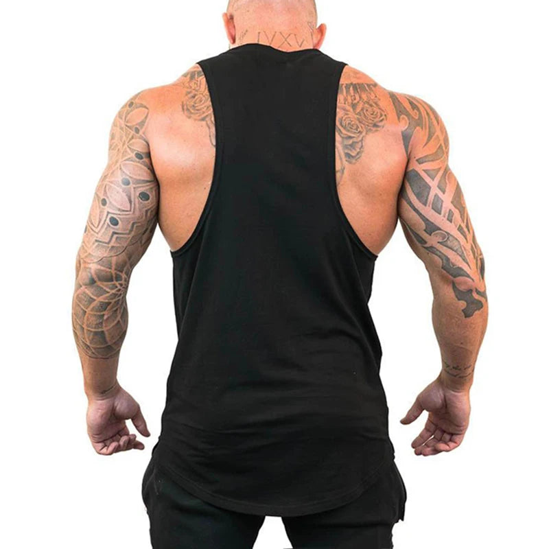 Débardeur Homme Gym Musculation Coton – Sans Manches Fitness Bodybuilding Stringer Jogging