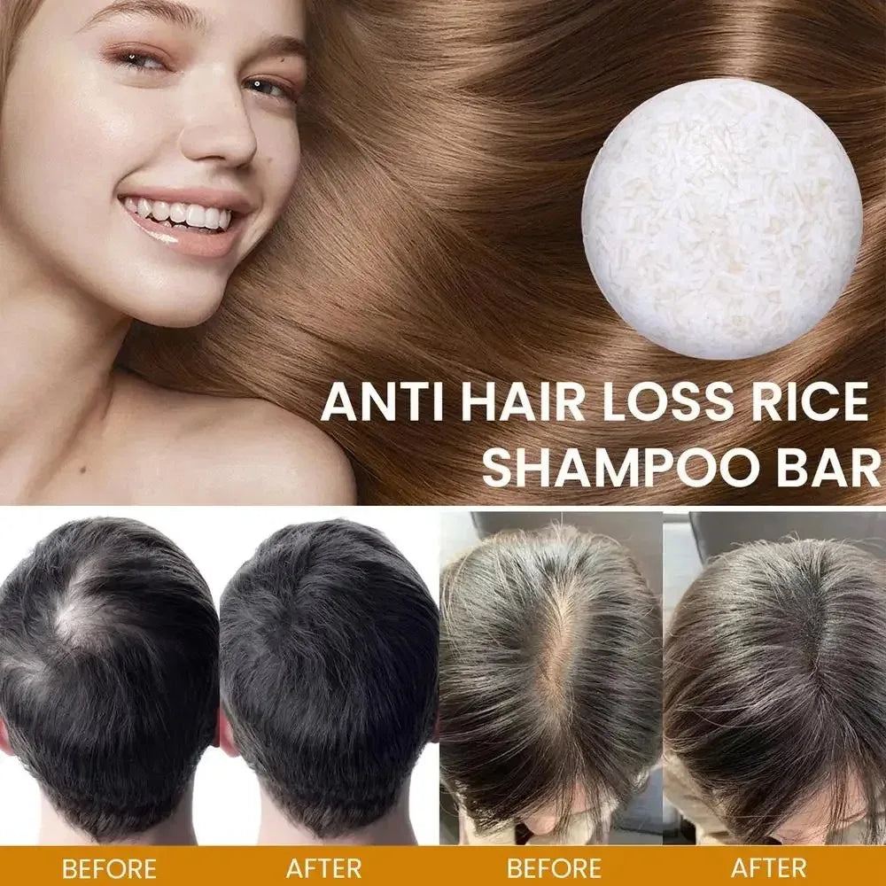 Shampoing Solide au Riz Biologique - Anti-Chute & Croissance Capillaire