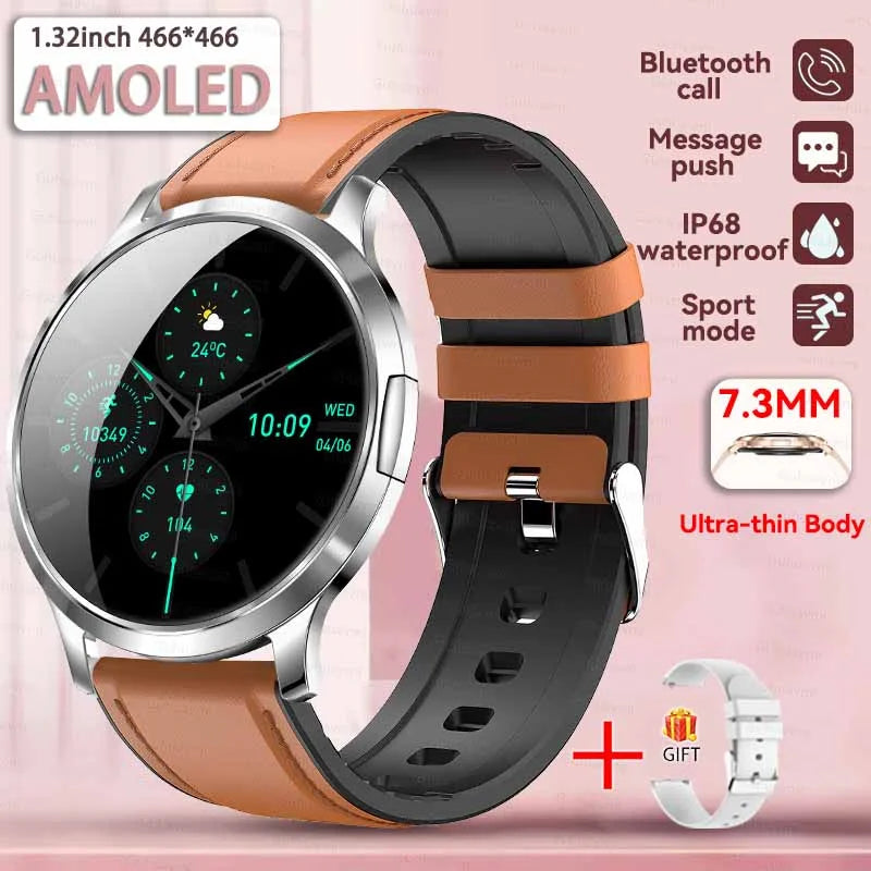 Smartwatch AMOLED 1.32" Unisexe 2025 – Cadran Personnalisable, Appels Bluetooth & Suivi Cardio | Sport & Fitness | Homme & Femme