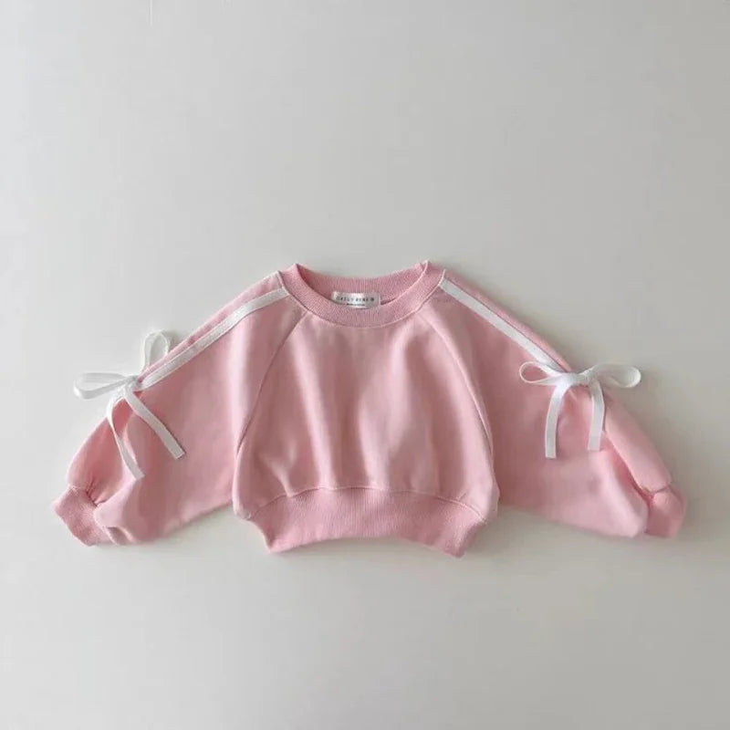 MILANCEL Mädchen-Set Hoodie mit Schleife + Hose 0-5 Jahre – Sportlicher Pullover Herbst 2-teilig