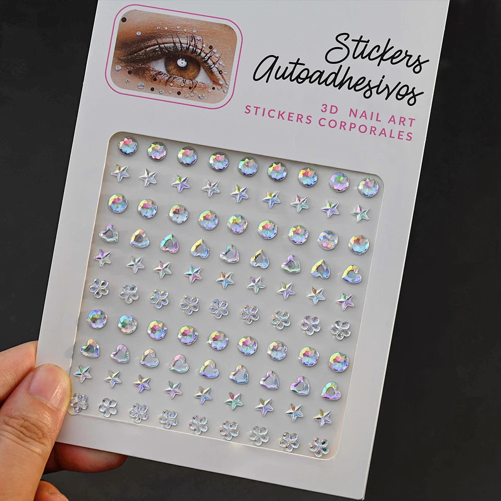 900 Strass Perle Visage 3/4/5mm – Stickers Autoadhésifs Waterproof | Bijoux Maquillage Mariage & Fête