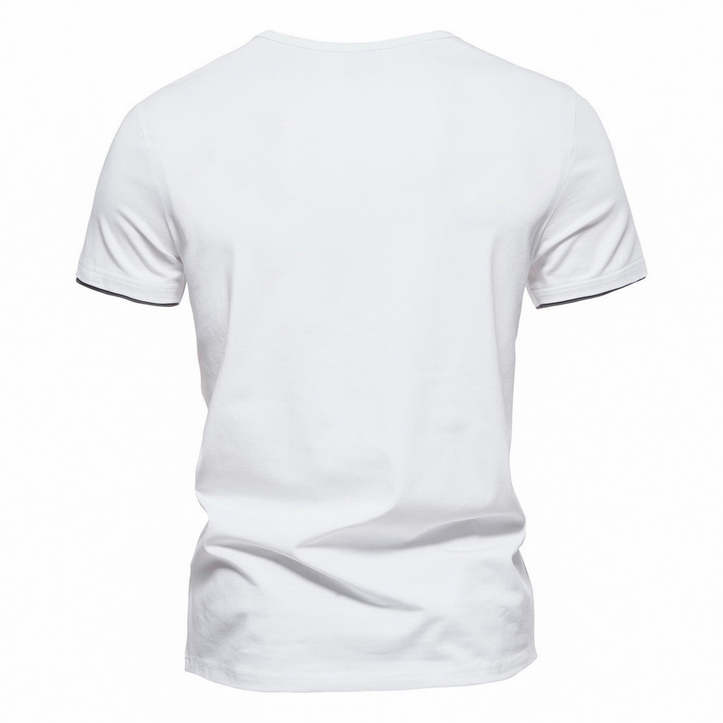Herren Henley T-Shirt V-Ausschnitt Kurzarm Baumwolle Slim Fit Lässig Basic Sommer Bequem Atmungsaktiv Elegant Zeitlos – Premium Slim Henley T-Shirt | Premium Casual Herrenmode