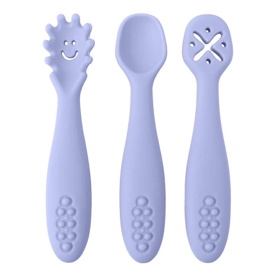 3-teiliges Baby-Lernlöffel-Set – Ergonomisches Besteck für Kleinkinder