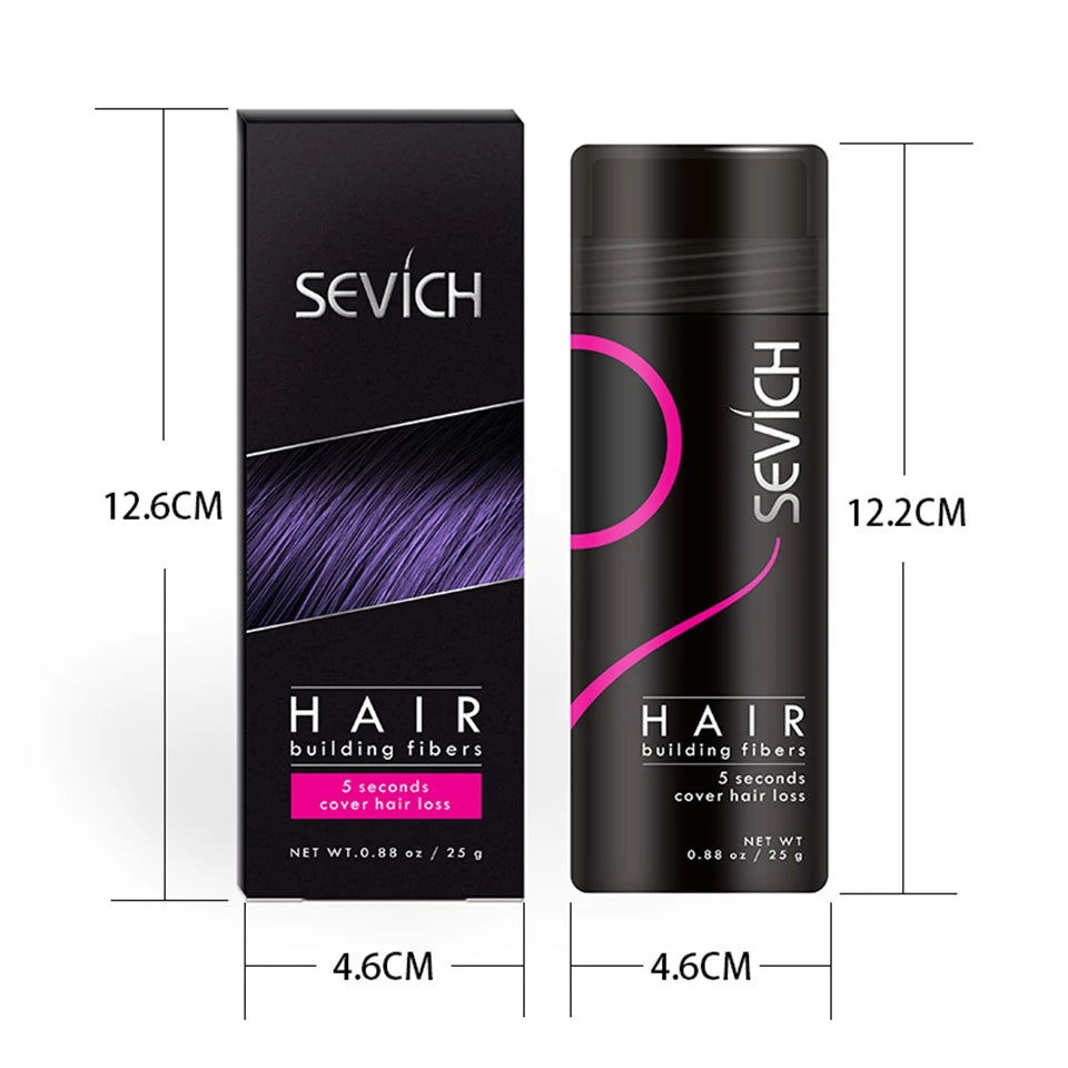 Sevich Fibres Capillaires Kératine 25g – Anti-Chute, Densifiant, Camouflage Calvitie & Zones Clairsemées | Poudre Cheveux