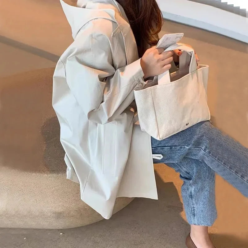 Coupe-Vent Femme À Capuche Loose Doublé Manches Longues – Veste Trench Casual Chic Printemps Automne | Mode Tendance