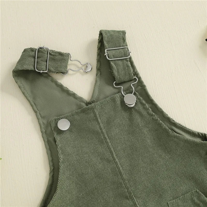 Salopette Bébé Unisexe Bretelles Boutons Couleur Unie – Combinaison Toddler Garçon Fille 0-24 Mois