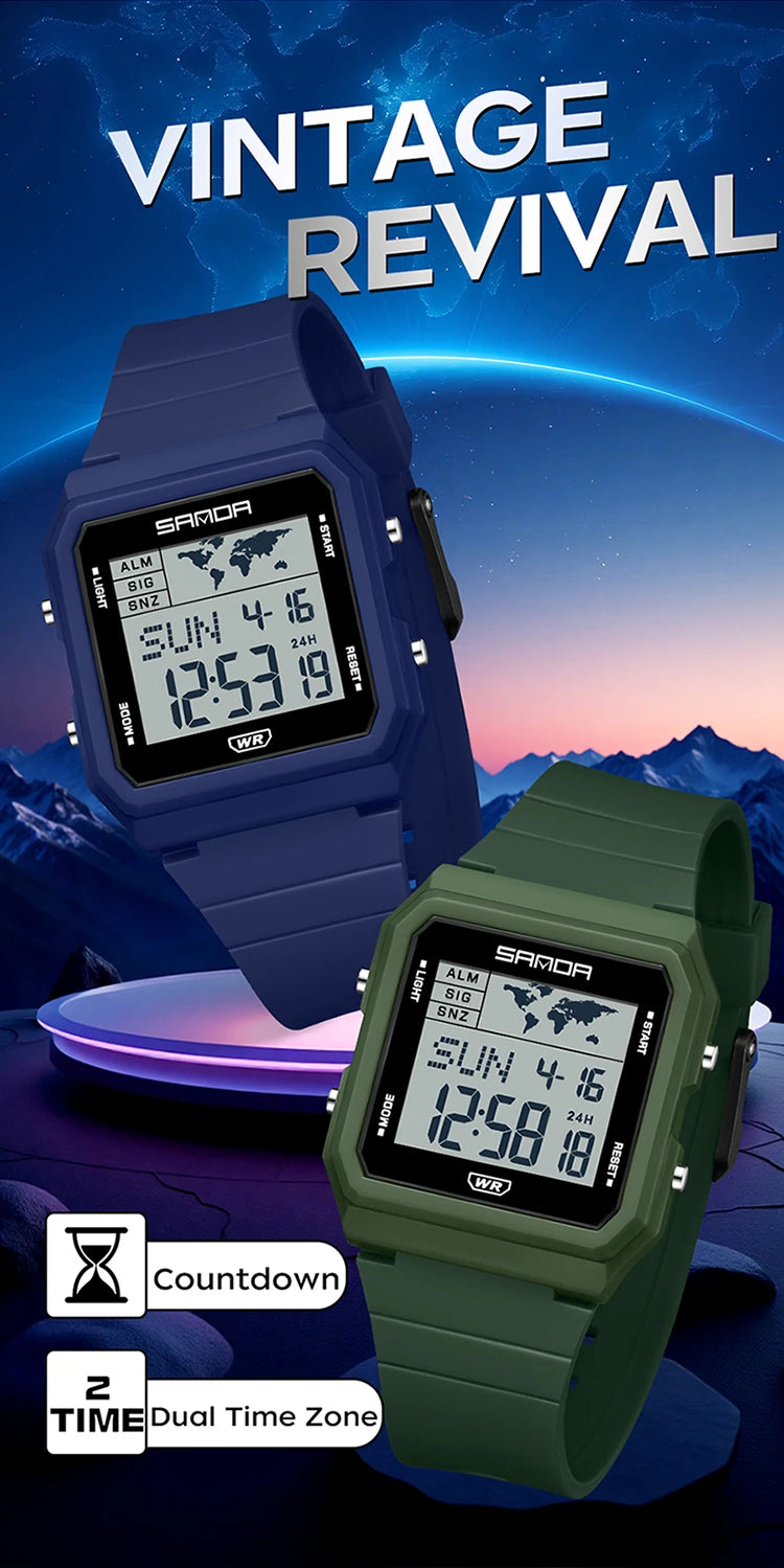 Montre Homme SANDA 2217 Digital Sport Multifonction Alarme Countdown Lumineux Étanche – Fashion Tendance