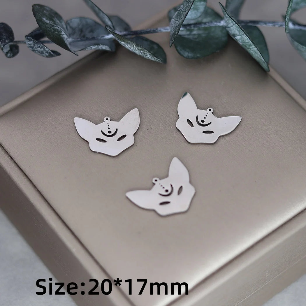 Lot 3 Breloques Animaux Acier Titane DIY – Renard, Lapin, Chat, Cygne, Dragon, Serpent & Plus | Pendentifs Bijoux Fait Main Bracelet & Collier