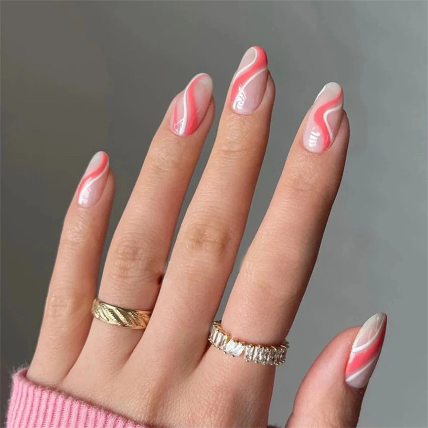 24 Faux Ongles Ballerina & Coffin Amovibles – Manucure Prête à Porter, Forme Amande & Coffin | Décoration Ongles Femme & Fille