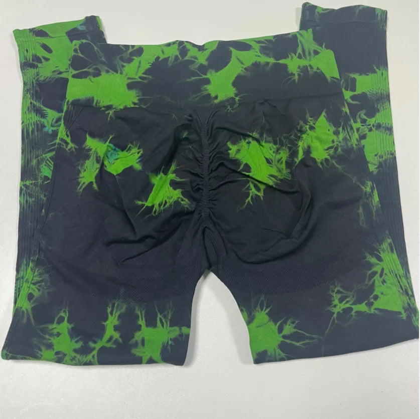 Legging Yoga Femme Sans Coutures Tie Dye – Push Up & Taille Haute | Gainant, Colorful & Confortable | Gym, Fitness & Sport