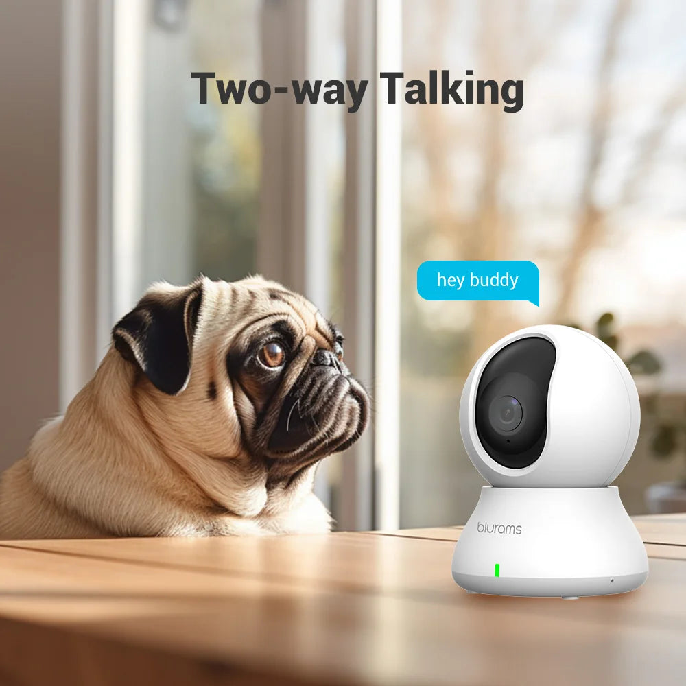Blurams 2K 360° PTZ WLAN-Innenkamera – Überwachung von Haustieren und Zuhause, Nachtsicht, 2-Wege-Audio, Mobile App | Sicherheit