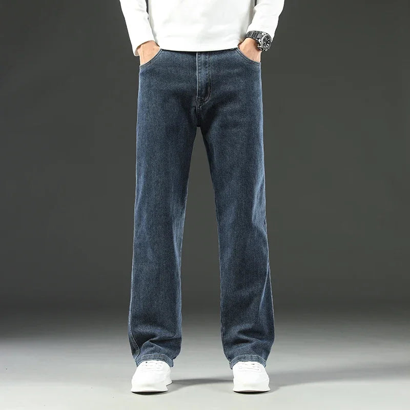 Herren Loose Straight Weites Bein Business Casual Bequem Vielseitig Frühling Herbst Elegant Zeitlos Fashion – Premium Wide Leg Business Casual Straight Jeans | Herren Denim Business Premium Mode